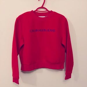 Bright Red Calvin Klein Long Sleeve Fleece